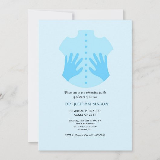 Invitation de graduation de physiothérapeute (Devant)