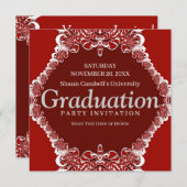 Invitation de graduation de rideau fractal (Devant / Derrière)