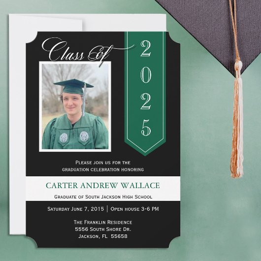 Invitation de graduation de ruban couleur personna