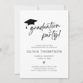 Invitation de graduation de script minimaliste (Devant)