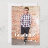 Invitation de graduation de script minimaliste (Devant)