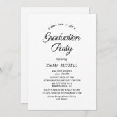 Invitation de graduation de script minimaliste noi (Devant / Derrière)