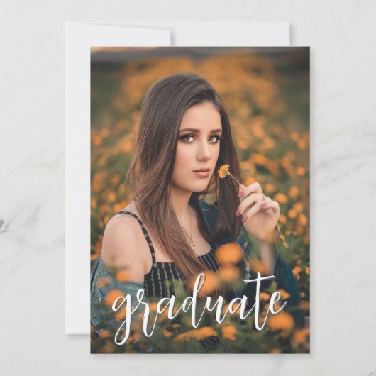 Invitation de graduation de script moderne simple (Dos)