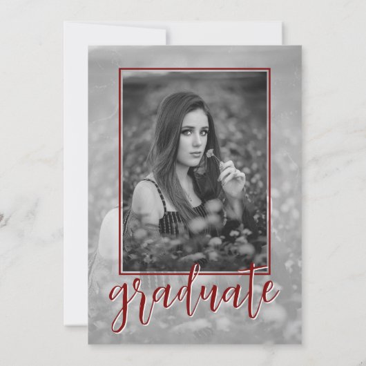 Invitation de Graduation de script photo simple ro (Dos)