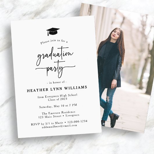 Invitation de graduation de script simple