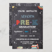Invitation de graduation de tableau de bord pré k (Devant / Derrière)