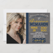 Invitation de graduation de tableau rouge bleu et (Devant)