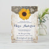 Invitation de graduation de tournesol jaune rustiq (Debout devant)