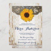 Invitation de graduation de tournesol jaune rustiq (Devant / Derrière)