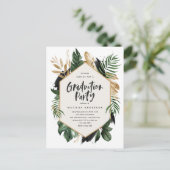 Invitation de graduation des feuilles tropicales (Debout devant)