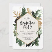 Invitation de graduation des feuilles tropicales (Devant)