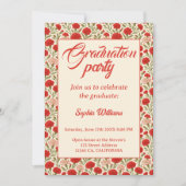 Invitation de graduation des fleurs de carnation r (Devant)