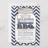 Invitation de graduation du BBQ Mason Jar, Chevron (Devant)