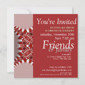 Invitation de graduation du rideau rouge rose frac (Dos)