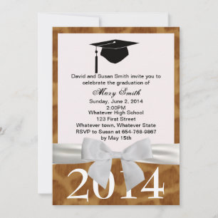 Invitation De Graduation Du Ruban Blanc Et De La G