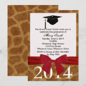 Invitation De Graduation Du Ruban Rouge Et De La G (Devant / Derrière)