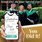 Invitation de graduation électronique Black Bow