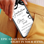 Invitation de graduation électronique Black Bow