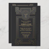 Invitation de graduation en acajou (Devant / Derrière)