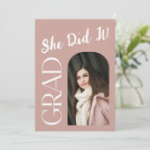 Invitation de graduation en arc élégant | Photo pe (Debout devant)