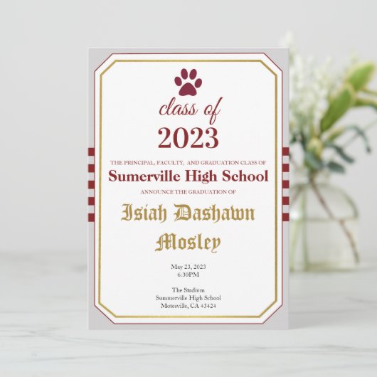 Invitation de graduation en bande simple (Debout devant)