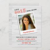 Invitation de graduation en bois rustique moderne (Devant / Derrière)