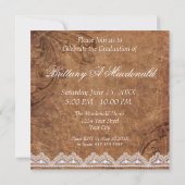 Invitation de graduation en cuir et dentelle (Dos)