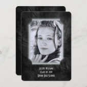 Invitation de graduation en cuir noir (Devant / Derrière)