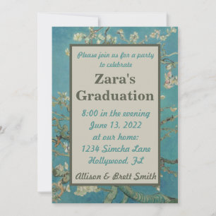 Invitation de graduation en fleurs d'amandes