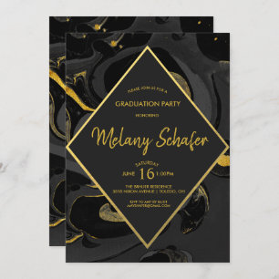 Invitation de graduation en marbre Abstrait modern