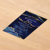 Invitation de graduation en marbre bleu or de la M (Poser)