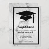 Invitation de graduation en marbre classique - noi (Devant / Derrière)