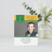 Invitation de graduation en or vert et jaune (Debout devant)