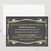 Invitation de graduation en tableau de bord jaune (Devant / Derrière)