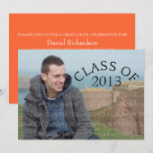 Invitation de graduation en typographie courbe ora (Devant / Derrière)