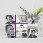 Invitation de graduation en violet et or, Matte 5" (Debout devant)