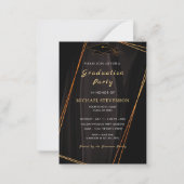 Invitation de graduation encadrée Black and Gold M (Devant)
