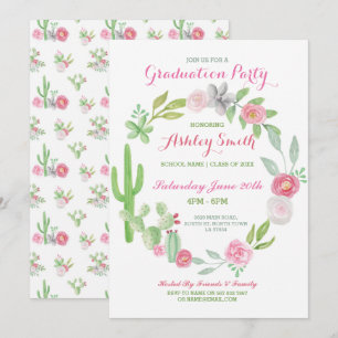 Invitation de graduation fête Fiesta Cactus Invita