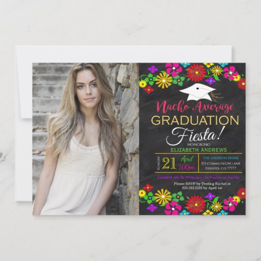 Invitation de graduation Fiesta (Devant)
