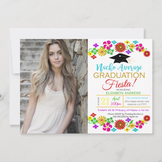 Invitation de graduation Fiesta (Devant)