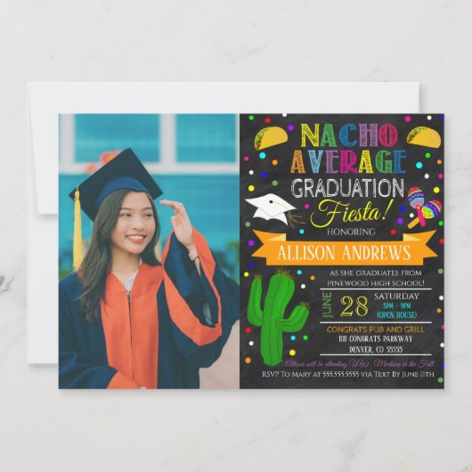 Invitation de graduation Fiesta (Devant)