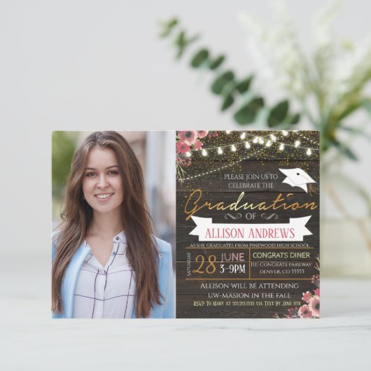 Invitation de graduation florale (Debout devant)