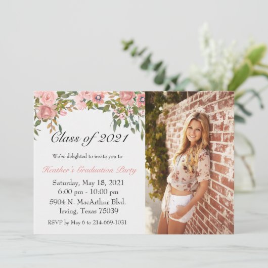 Invitation de graduation florale (Debout devant)