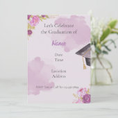 Invitation de graduation florale de l'aquarelle vi (Debout devant)
