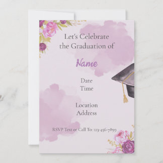 Invitation de graduation florale de l'aquarelle vi