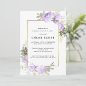 Invitation de graduation florale Rose violette (Debout devant)