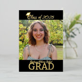 Invitation de graduation Foil personnalisable (Debout devant)