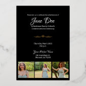 Invitation de graduation Foil personnalisable (Verso)
