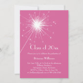 Invitation de graduation Fuchsia Sparkler (Devant)
