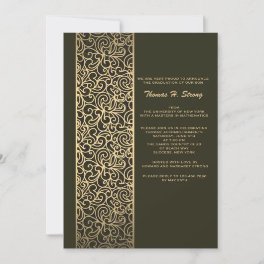 Invitation de graduation Glitzy (Devant)